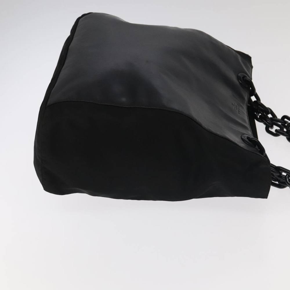 PRADA Chain Tote Bag Nylon Leather Black Auth - Picture 3 of 16